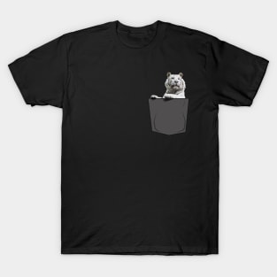 White Tiger in Pocket T-Shirt